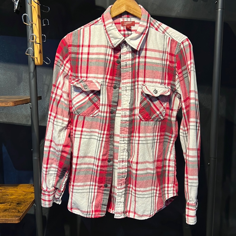 Arizona long sleeve red & dark gray soft quality Medium nice